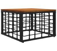 vidaXL Table de jardin noire et naturelle 55 x 55 x 37 cm