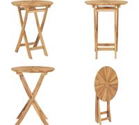 vidaXL Table de jardin pliante Ø 60 cm Teck massif - Table de jardin - Tables de jardin - Table d'appoint