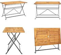 vidaXL Table de jardin pliante 120x70x74 cm Bois massif Acacia - Table de jardin - Table d'extérieur - Tables d'extérieur