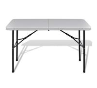 vidaXL Table de jardin pliante 122 cm HDPE blanc