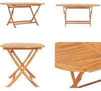 vidaXL Table de jardin pliante 160×80×75 cm Teck Massif - Table de salle à manger - Tables de salle à manger - Tables de salle à manger de jardin
