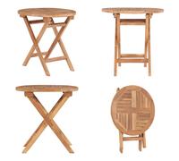 vidaXL Table de jardin pliante 45 cm teck massif - Table d'extérieur - Tables d'extérieur - Table de jardin