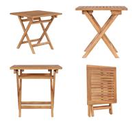 vidaXL Table de jardin pliante 45x45x45 cm Teck massif - Table d'extérieur - Tables d'extérieur - Tables de jardin