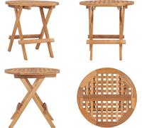 vidaXL Table de jardin pliante 50x50x50 cm Teck Massif - Table de jardin - Tables de jardin - Table en bois
