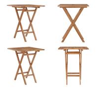 vidaXL Table de jardin pliante 60×60×75 cm Teck massif - Table de jardin - Tables de jardin - Table de bistrot