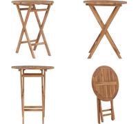 vidaXL Table de jardin pliante 60 cm teck massif - Table de jardin - Tables de jardin - Table de bistrot
