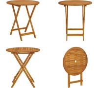 vidaXL Table de jardin pliante 70 cm Bois massif Acacia - Table de jardin - Tables de jardin - Table de bistrot