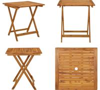 vidaXL Table de jardin pliante 70 x 70 x 75 cm Bois massif Acacia - Table de jardin - Tables de jardin - Table de bistrot