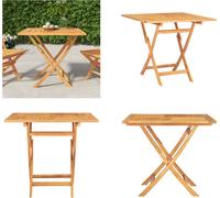 vidaXL Table de jardin pliante 85x85x76 cm Teck massif - Table de jardin - Table d'extérieur - Tables d'extérieur