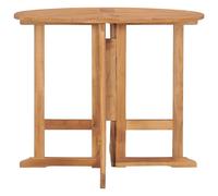 vidaXL Table de jardin pliante Ø90x75 cm en teck massif