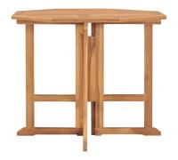 vidaXL Table de jardin pliante en teck massif 90x90x75 cm