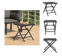vidaXL Table de jardin pliante Anthracite 38x38x38 cm Grille en acier - Tables de jardin