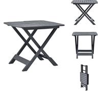 vidaXL Table de jardin pliante Anthracite 79 x 72 x 70 cm Plastique - Tables de jardin