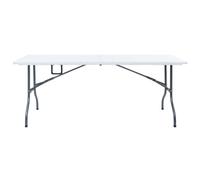vidaXL Table de jardin pliante blanche 180x72x72 cm HDPE