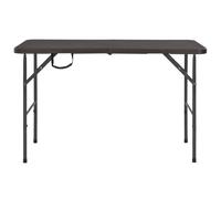 vidaXL Table de jardin pliante brune 120x60x74 cm HDPE aspect rotin
