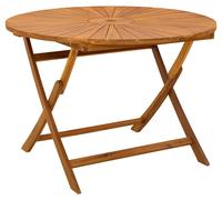 vidaXL Table de jardin pliante, couleur naturelle, Ø 110 x 75 cm, bois massif d'acacia