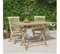vidaXL Table de jardin pliante gris 120x70x75 cm bois de teck solide 362763