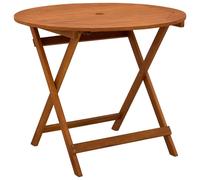 vidaXL Table de jardin pliante, marron, Ø 90 x 75 cm
