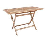 vidaXL Table de Jardin Pliante Naturel 120 x 70 x 75,5 cm, Table Pliante rectangulaire Moderne, mobilier de Jardin en Teck, idéale pour Le Patio et l'extérieur