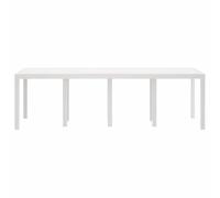 vidaXL Table de jardin blanche 250 x 100 x 73 cm Poly-Rattan