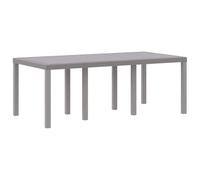 vidaXL Table de Jardin pour Repas Gris Clair 200 x 100 x 73 cm, Table Moderne de Jardin, rectangulaire, en Poly rotin, mobilier Durable pour terrasse, Coin Repas résistant
