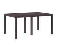 vidaXL Table de jardin Poly-Rattan marron 150 x 100 x 73 cm