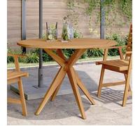 vidaXL Table de jardin ronde Ø110x75 cm Bois massif Acacia