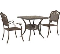 vidaXL Table de jardin Set 3 pcs Bronze Fonte d'aluminium