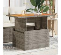 vidaXL Table de jardin 100x55x73 cm Poly rotin et bois d'acacia Gris
