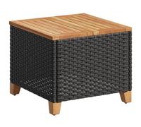 vidaXL Table de Jardin, Table à Manger, Table de Repas, Meuble de Patio Terrasse Balcon Extérieur, Noir Résine Tressée et Bois Acacia