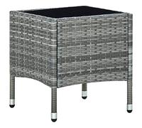 vidaXL Table de Jardin Table Basse de Patio Table d'Appoint de Terrasse Table d'Extérieur Meuble de Jardin Gris 40x40x45 cm Résine Tressée