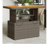 vidaXL Table de Jardin, Table Basse, Table à Manger, Meuble de Terrasse Cour Balcon Patio Extérieur, Gris Résine Tressée et 368276.