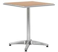 vidaXL Table de jardin argentée 60x60x70 cm aluminium et WPC