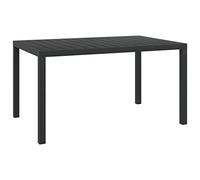 vidaXL Table de Jardin Table de Patio Table de Terrasse Table de Salle à Manger Arrière-Cour Extérieur Noir 150x90x74 cm Aluminium et WPC