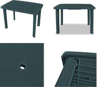 vidaXL Table de jardin vert 101 x 68 x 72 cm plastique - Table de jardin - Tables de jardin - Table de salle à manger
