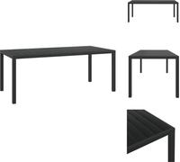 vidaXL Table de jardin WPC Aluminium 185 x 90 x 74 cm Noir - Tables de jardin