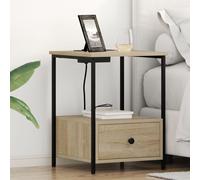 Vidaxl Table De Nuit Avec Station De Chargement 2 Pcs Chêne Sonoma