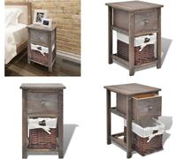 vidaXL Table de nuit Bois Marron - Armoire d'appoint - Armoires d'appoint - Table de téléphone - Table de nuit