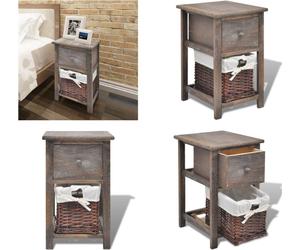 vidaXL Table de nuit Bois Marron - Armoire d'appoint - Armoires d'appoint - Table de téléphone - Table de nuit