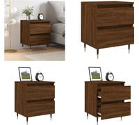 vidaXL Table de nuit brun aspect chêne 40x35x50 cm Bois composite - Table de nuit - Tables de chevet - Table de nuit
