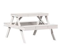 vidaXL Table de pique-nique 105x134x75 cm pin massif blanc