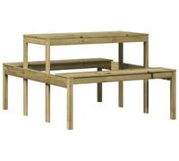 vidaXL Table de pique-nique rectangulaire 110x134x75 cm Bois de pin imprégné