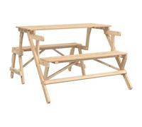 vidaXL Table de Pique-Nique avec bancs Sapin Massif 2 en 1 Convertible