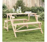 vidaXL Table de Pique-Nique avec bancs Sapin Massif 2 en 1 Convertible