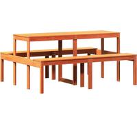 vidaXL Table de pique-nique brun cireux 160x134x75 cm pin massif