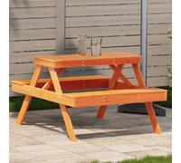vidaXL Table de pique-nique - Cire marron