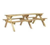 vidaXL Table de pique-nique avec bancs 220 x 122 x 72 cm en bois de pin imprégné