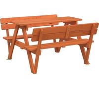 vidaXL Table de pique-nique pour 4 enfants avec trou pour parapluie Sapin massif