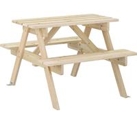 vidaXL Table de pique-nique pour 4 enfants avec trou pour parapluie Sapin massif