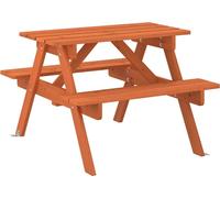 vidaXL Table de pique-nique pour 4 enfants avec trou pour parapluie Sapin massif